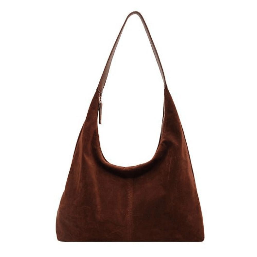 Sac à main pour femme en daim avec fermeture éclair