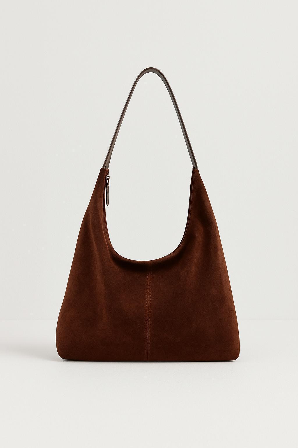 Sac à main pour femme en daim avec fermeture éclair