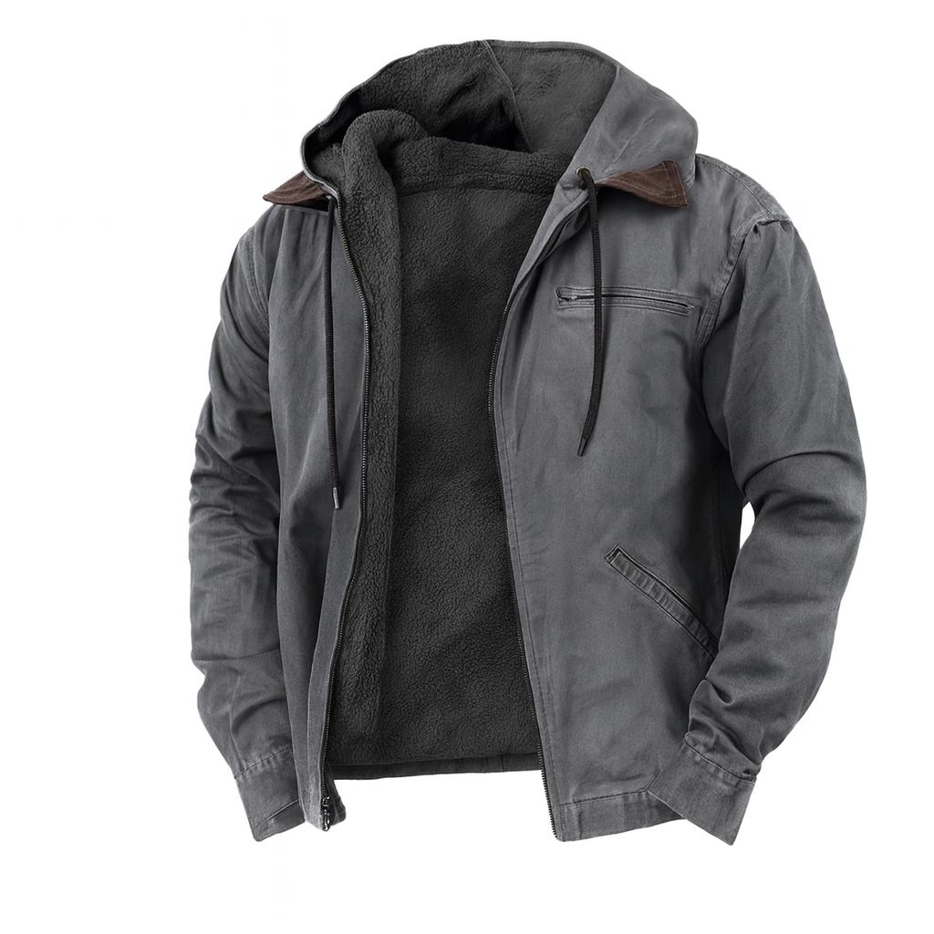 Veste à capuche pour homme en coton, style classique