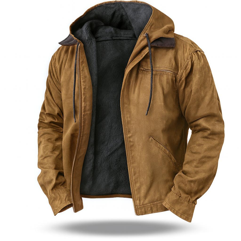 Veste à capuche pour homme en coton, style classique