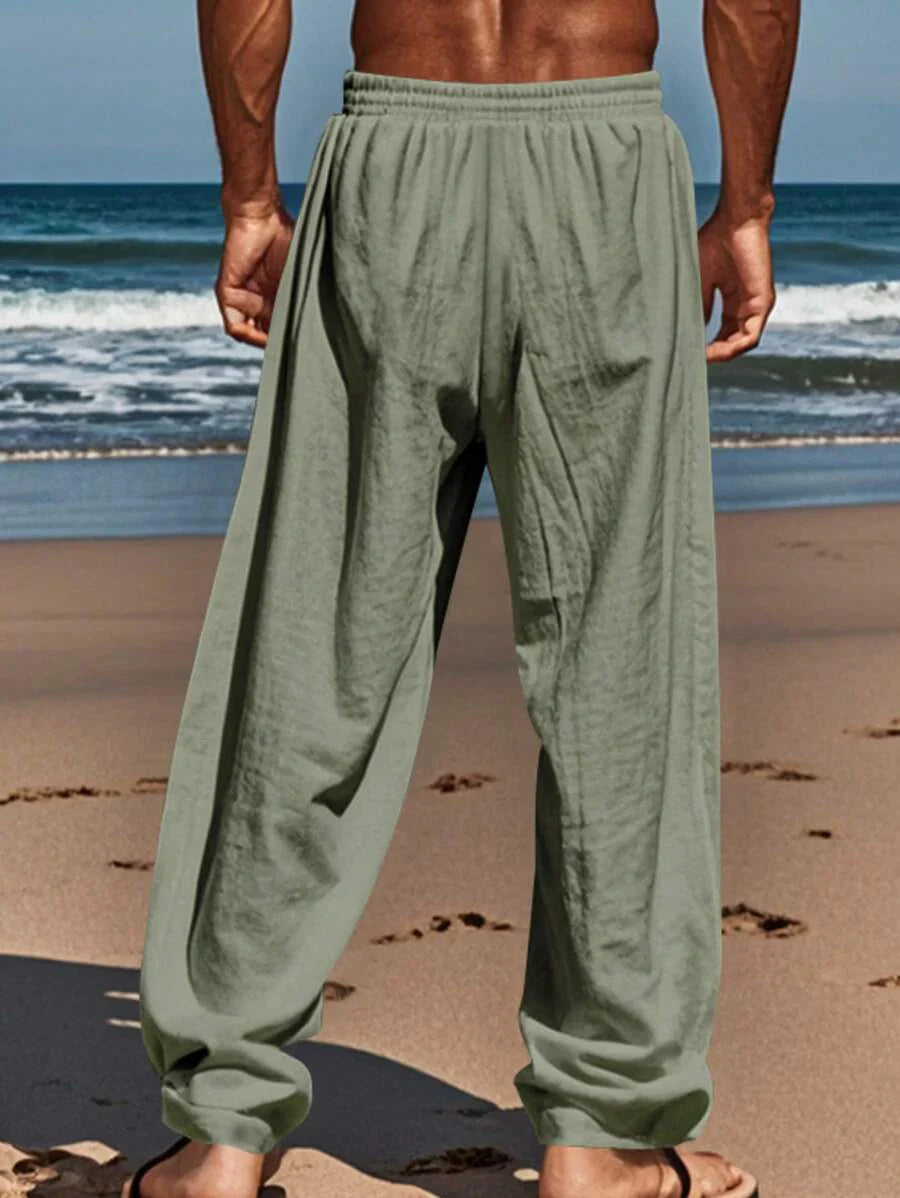 Adrián | Pantalón de lino de hombre con cordón - view 23