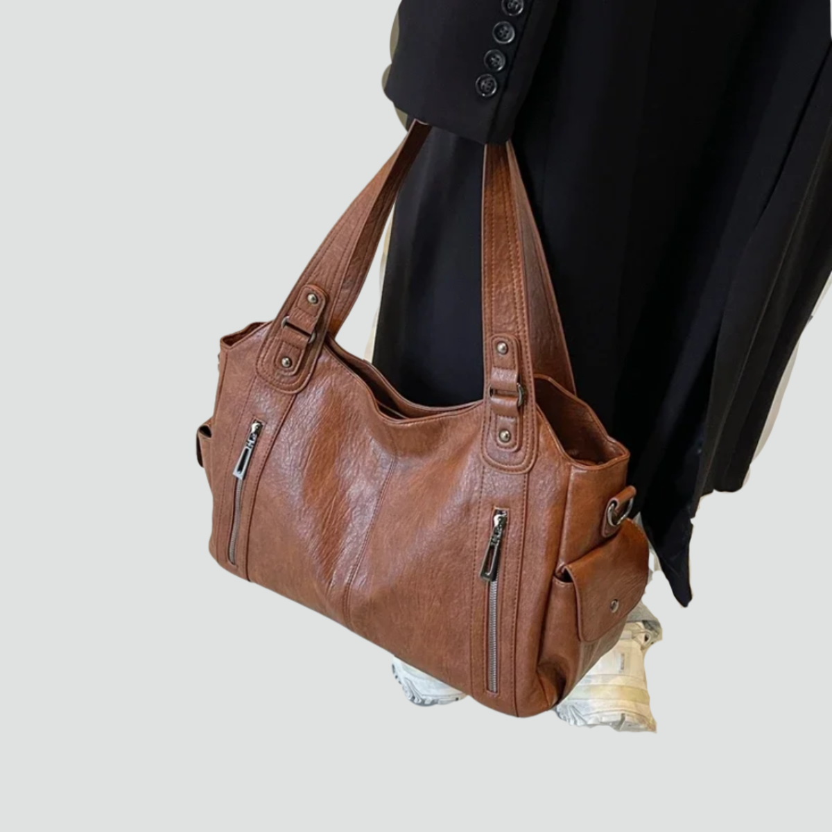 Aitana | Bolso de hombro de mujer grande - Marrón claro