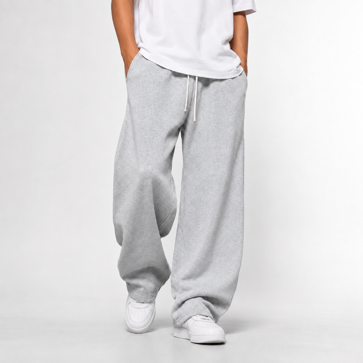 Alberto | Pantalón jogger ancho de hombre - Gris claro