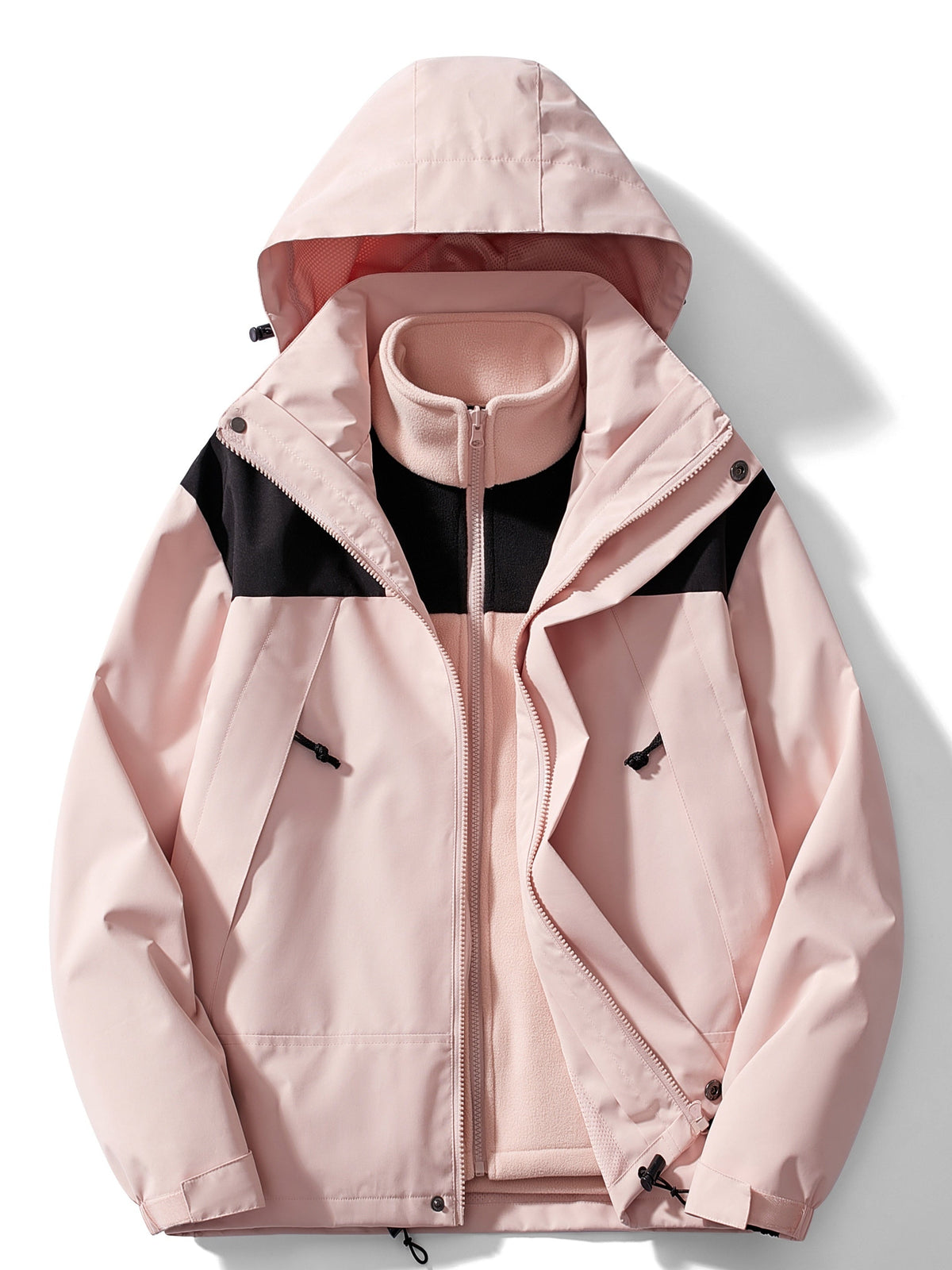 Amaya | Chaqueta 3 en 1 de mujer con capucha y forro polar - Rosa