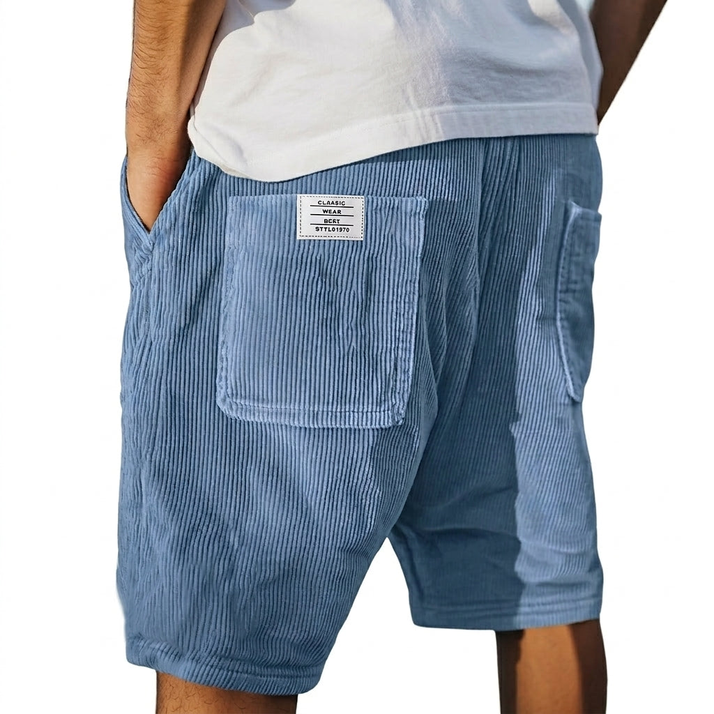 Andrés | Pantalón corto de pana de hombre - Azul