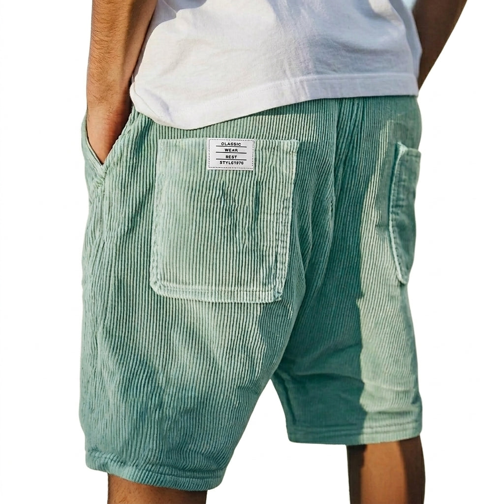 Andrés | Pantalón corto de pana de hombre - Verde