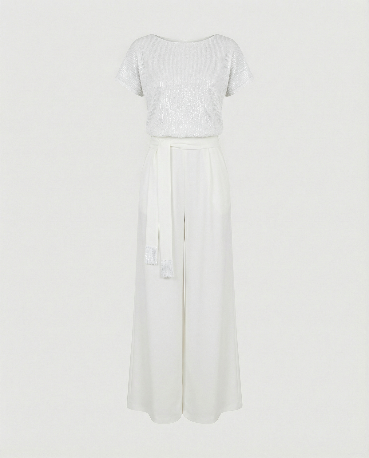 Arantxa | Mono de fiesta de lentejuelas de mujer - Blanco