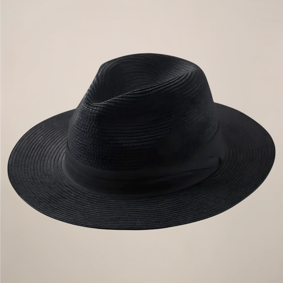 Bartosz | Sombrero panamá de hombre de paja - Negro