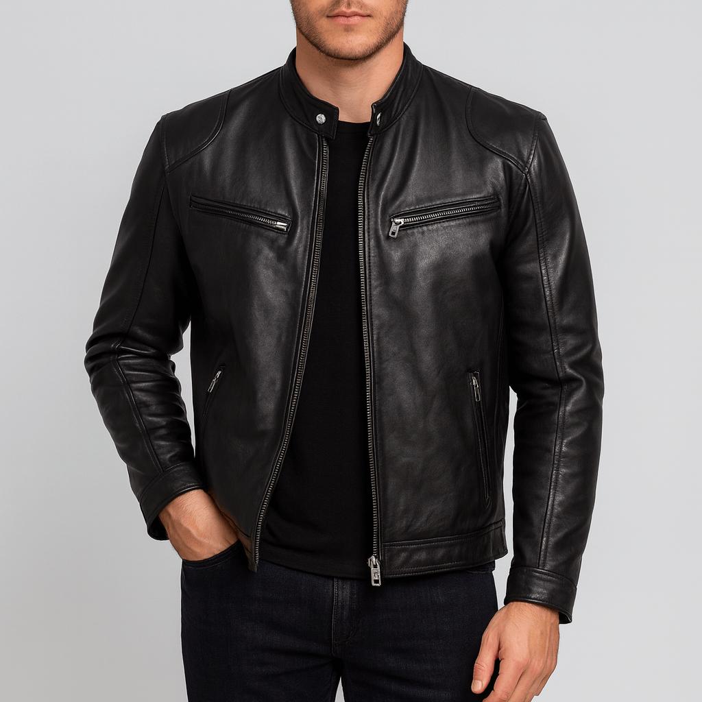 Benjamín | Chaqueta de cuero de hombre - Negro