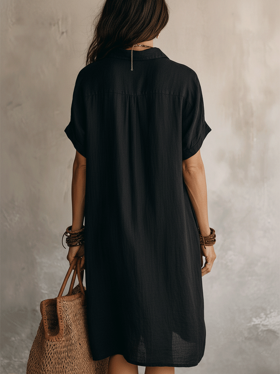 Candela | Vestido camisero de lino midi - view 5