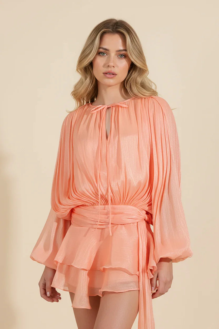 Carla | Vestido corto de mujer con mangas abullonadas - view 14