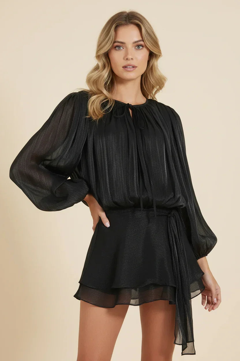 Carla | Vestido corto de mujer con mangas abullonadas - view 21