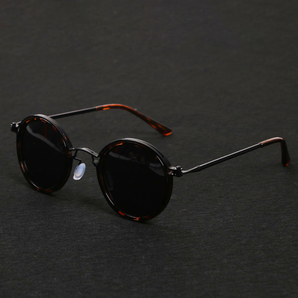 César | Gafas de sol redondas de montura metálica - Marrón