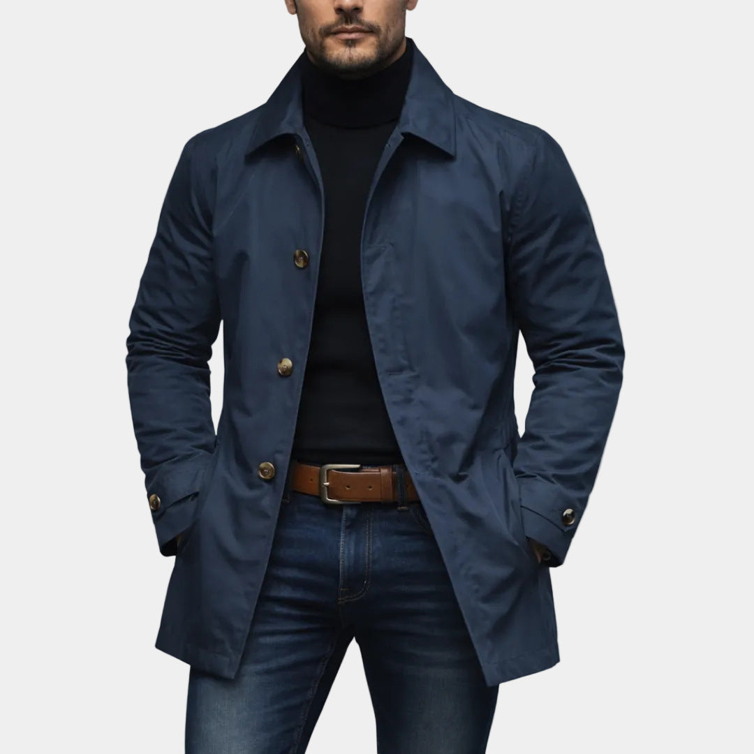 Cristóbal | Gabardina corta de hombre - Azul marino