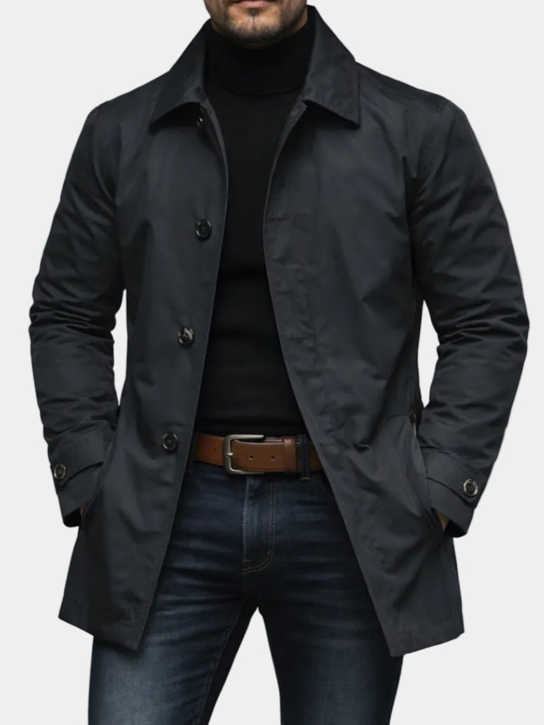 Cristóbal | Gabardina corta de hombre - Negro