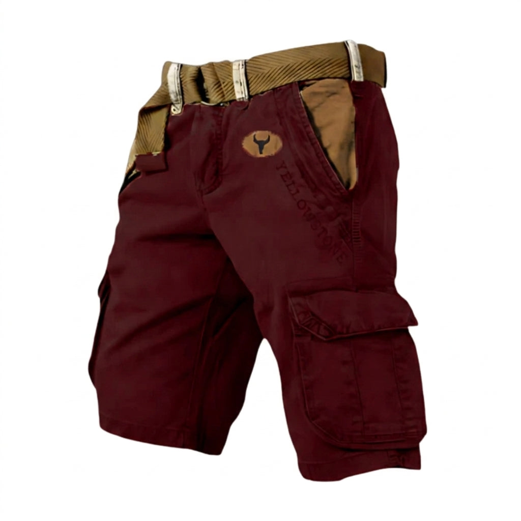 David | Pantalones cortos cargo de hombre - Rojo