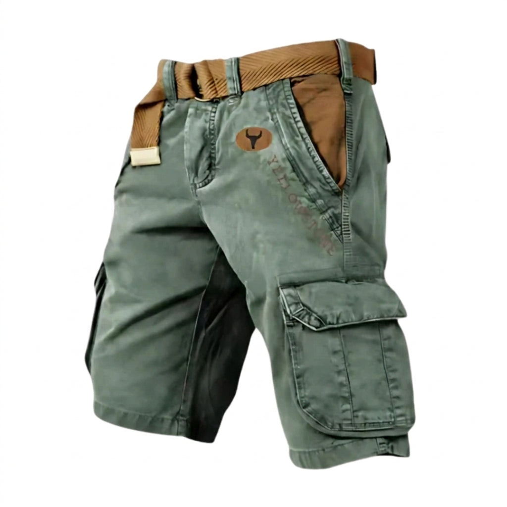 David | Pantalones cortos cargo de hombre - Verde