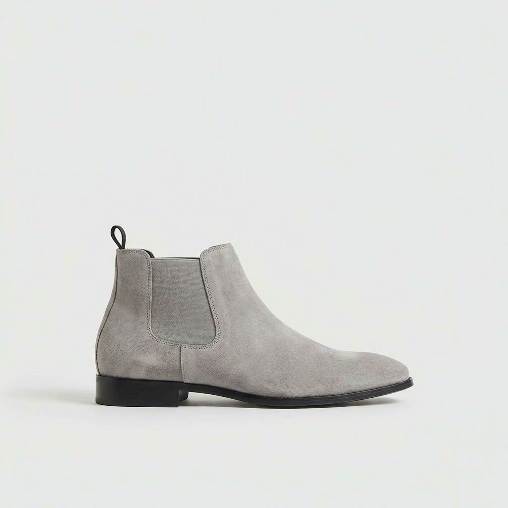 Delfín | Botines chelsea de piel de hombre - Gris claro