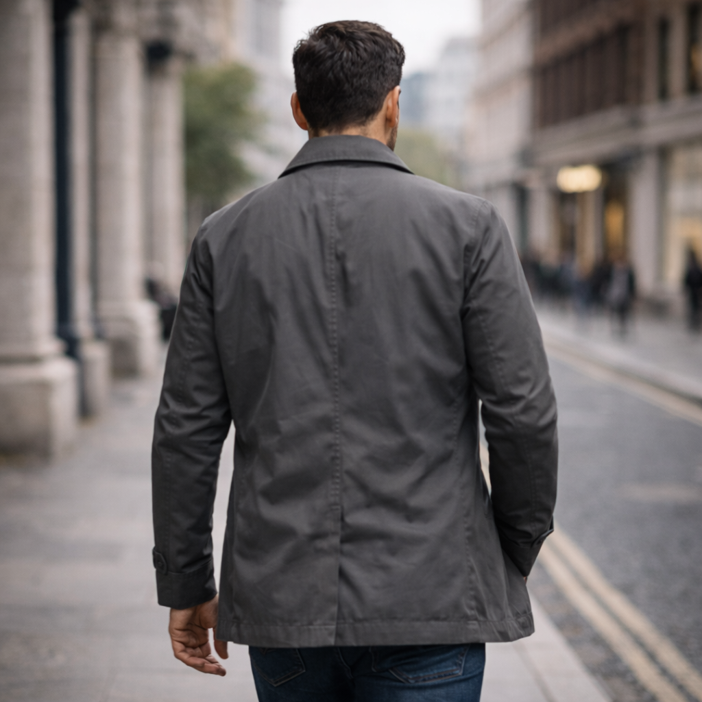 Emilio | Chaqueta de entretiempo larga para hombre, gris - foto 6