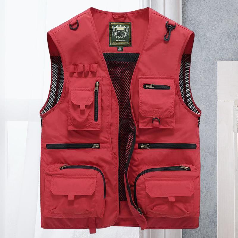 Ernesto | Chaleco multibolsillos de hombre - Rojo