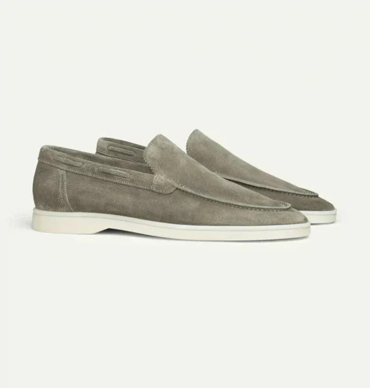 Fernando | Mocasines de ante para hombre sin cordones - Oliva