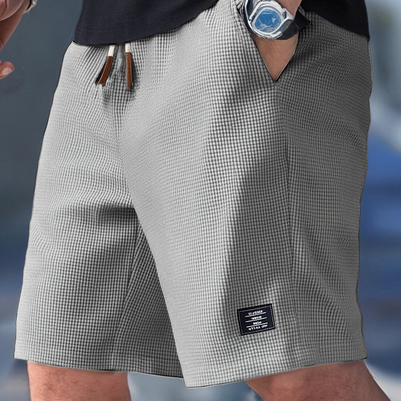 Gabriel | Pantalón corto de hombre casual con cordón - Gris