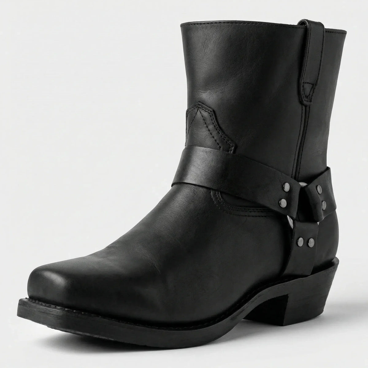 Germán | Botas de piel de hombre estilo western - Negro