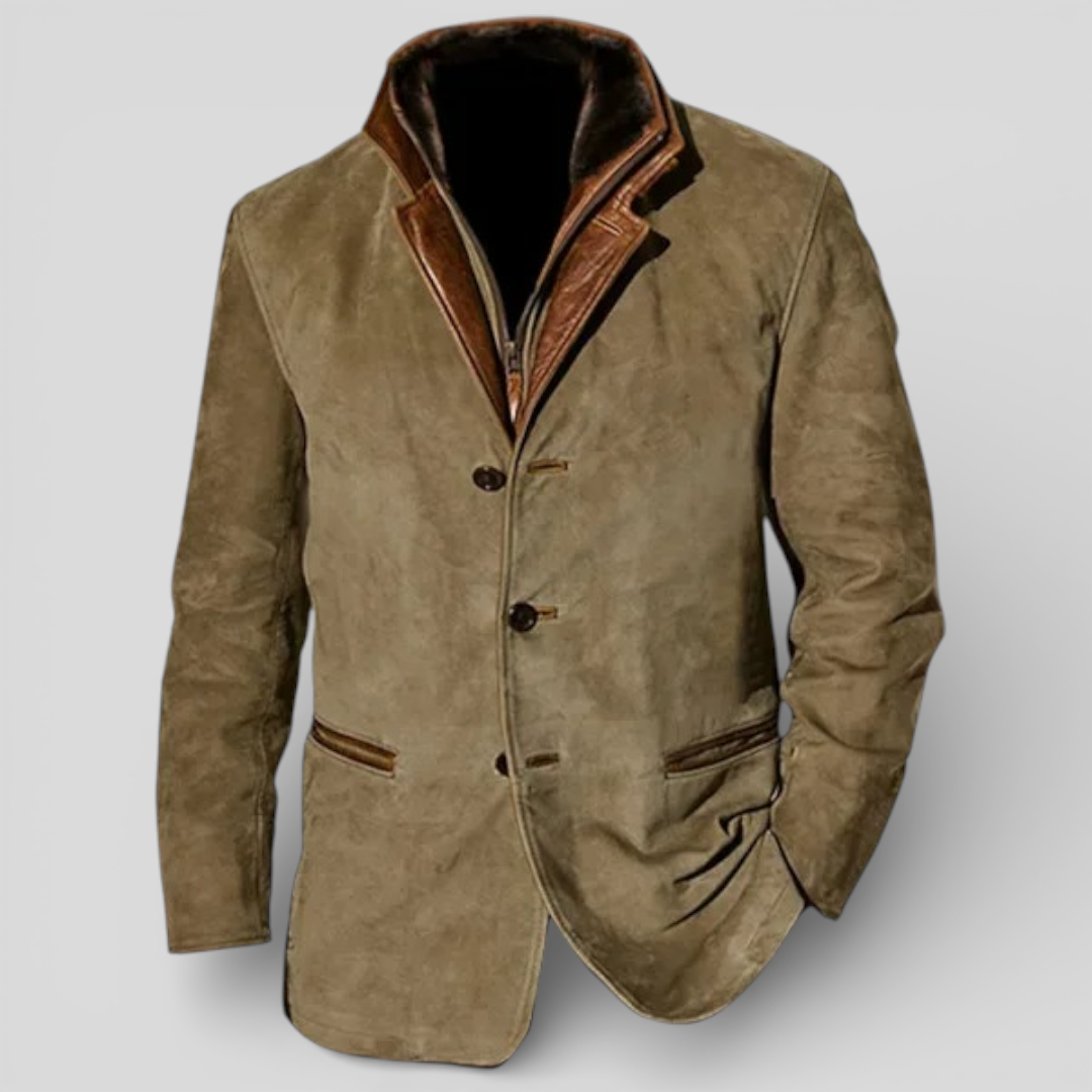 Gustavo | Chaqueta clásica de hombre con botones - Verde oliva