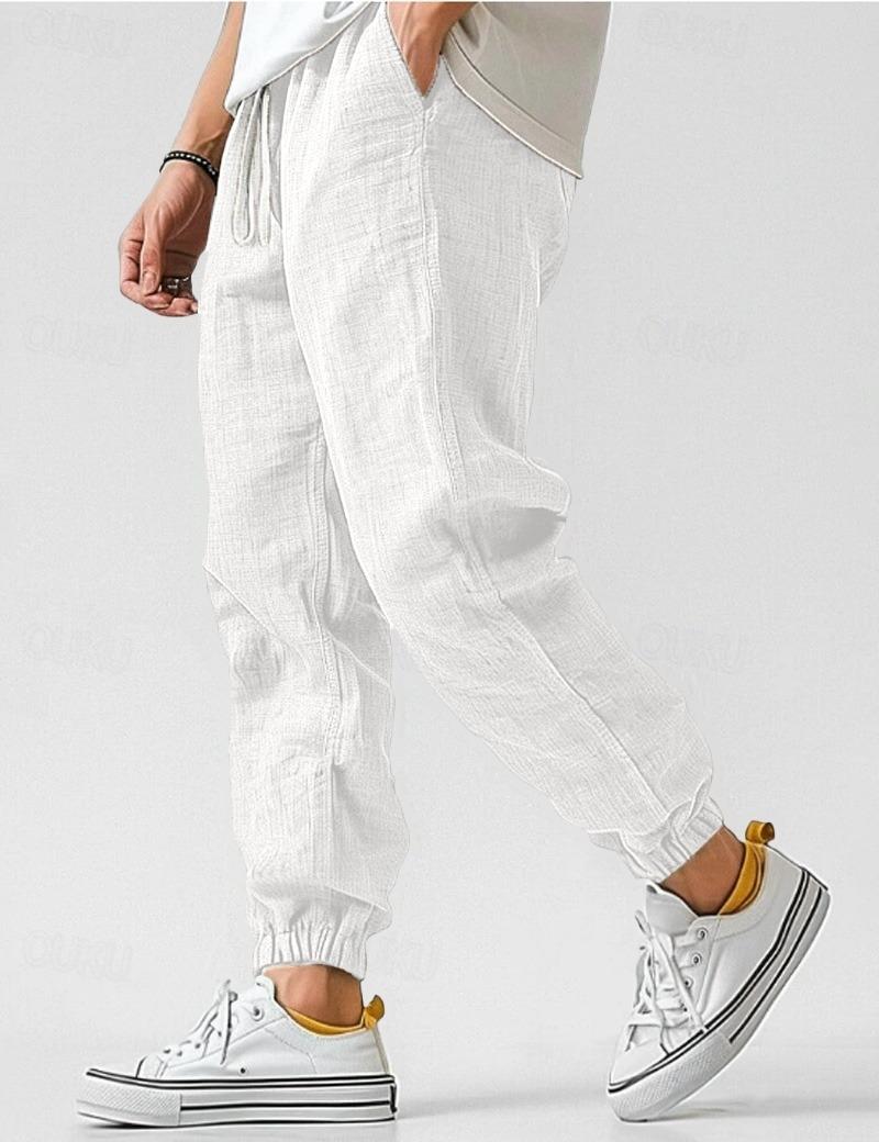 Héctor | Pantalón de lino de hombre - Blanco