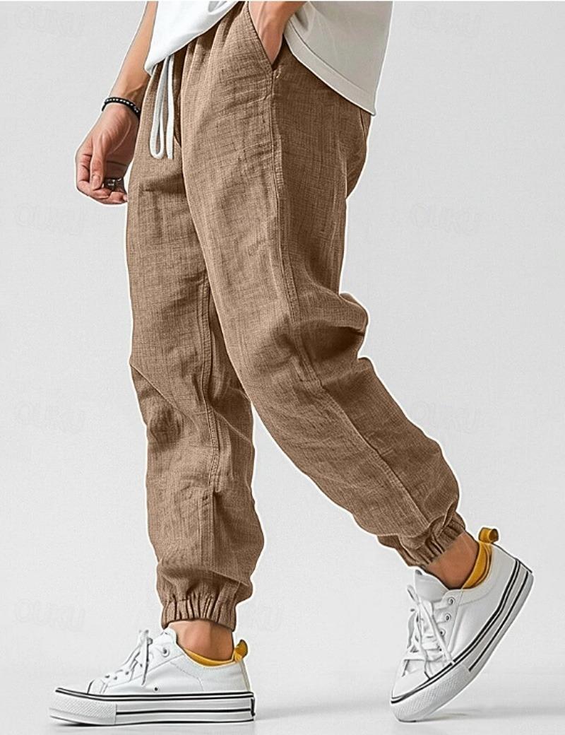 Héctor | Pantalón de lino de hombre - Caqui