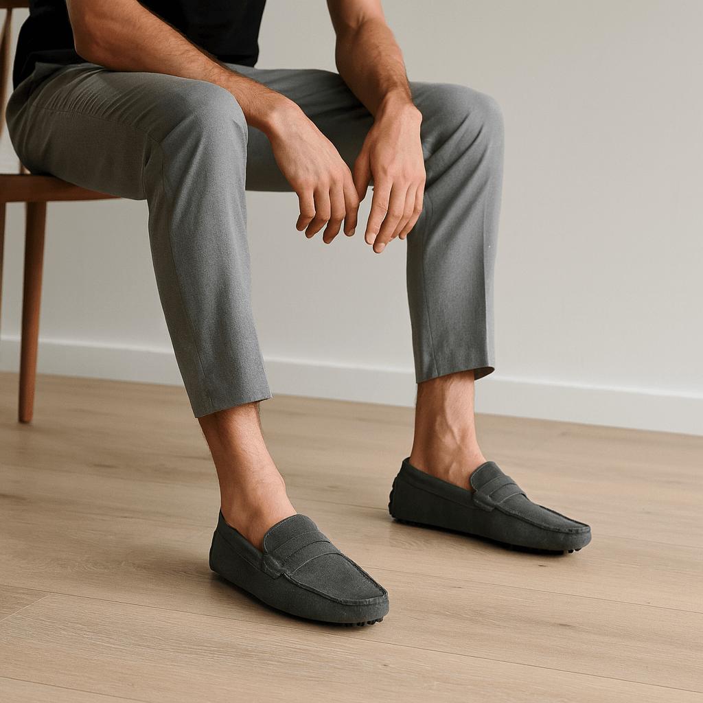 Isaac | Mocasines de ante para hombre - Gris