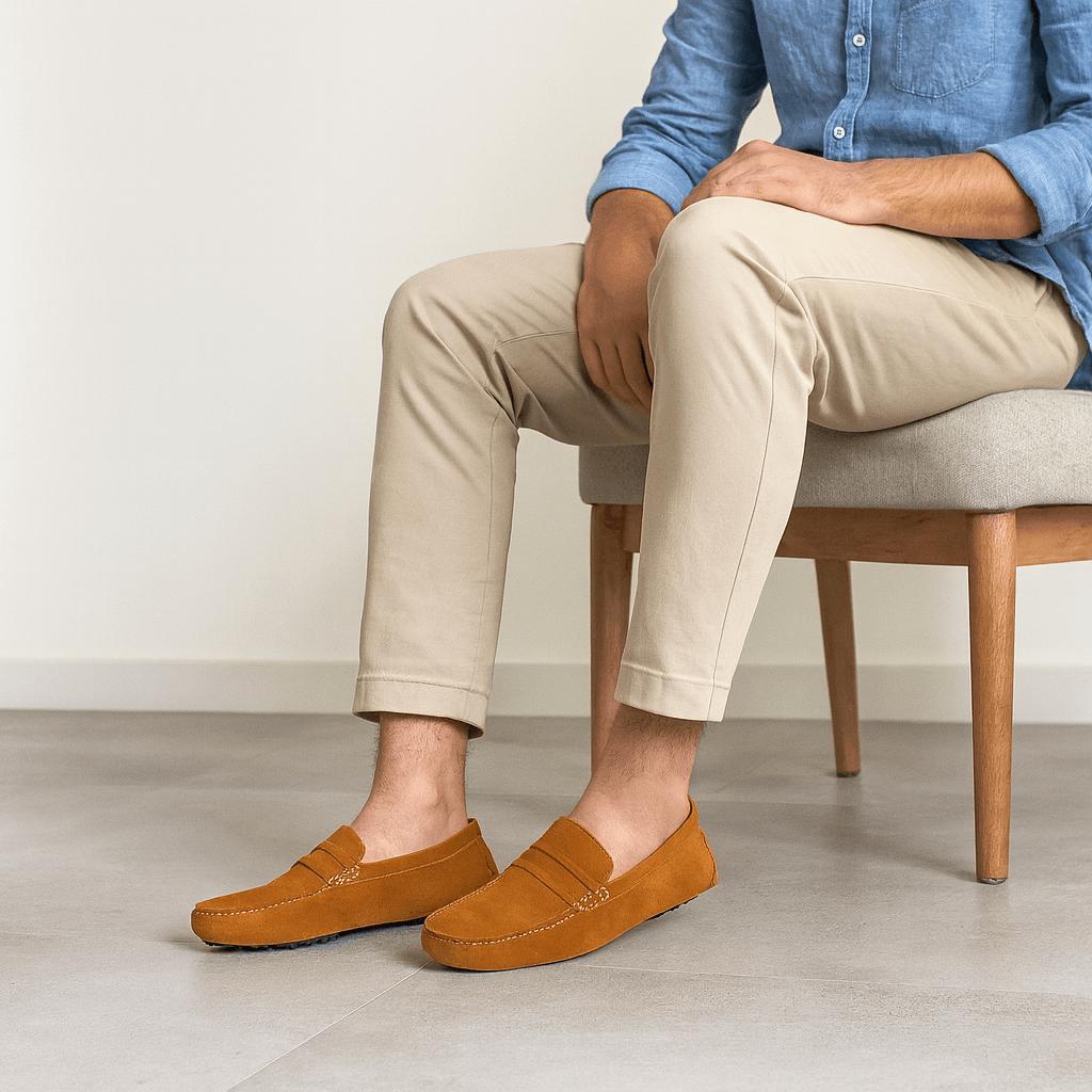 Isaac | Mocasines de ante para hombre - Marrón claro