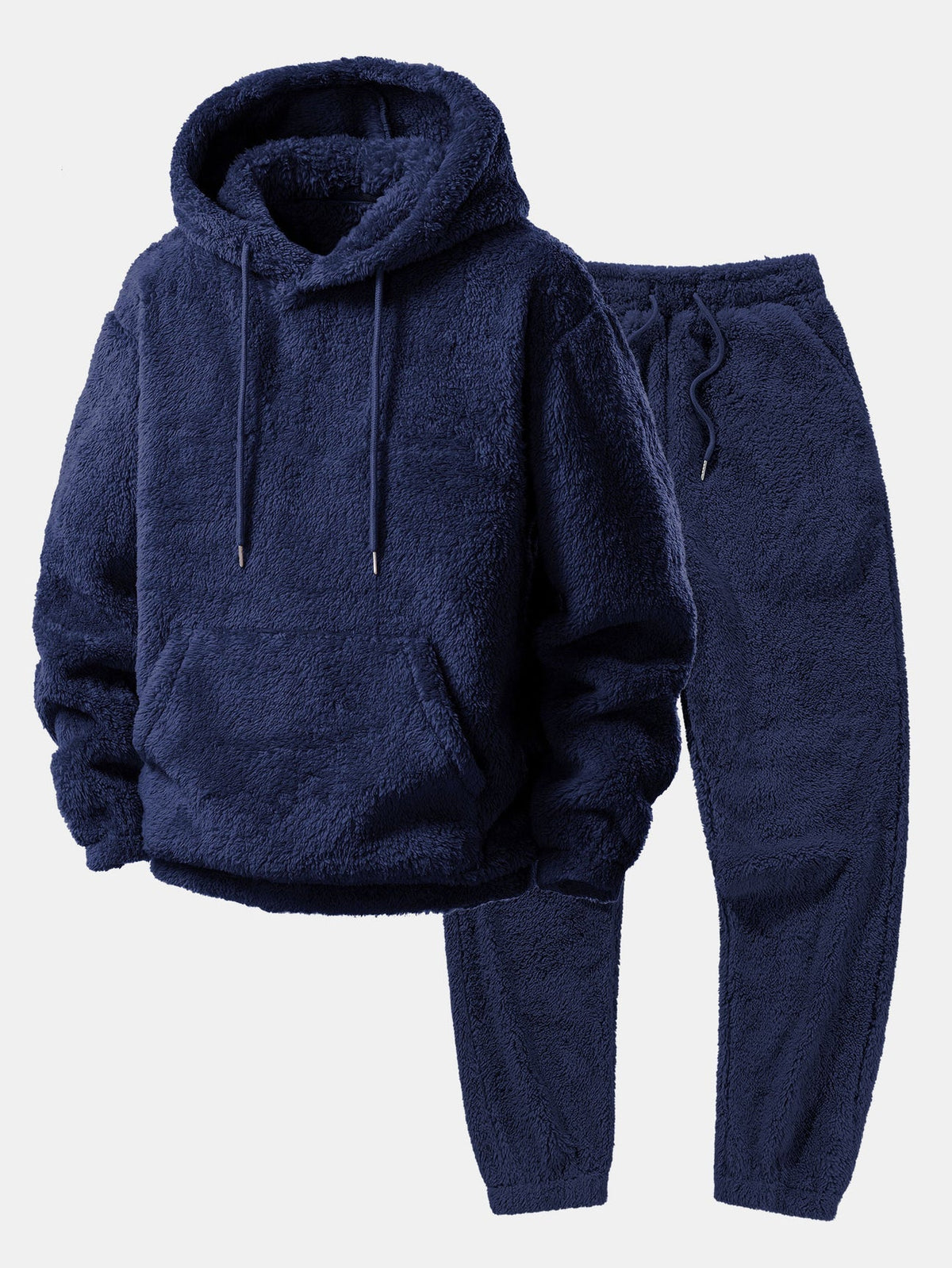 Iván | Conjunto deportivo de hombre de forro polar con capucha - Azul marino