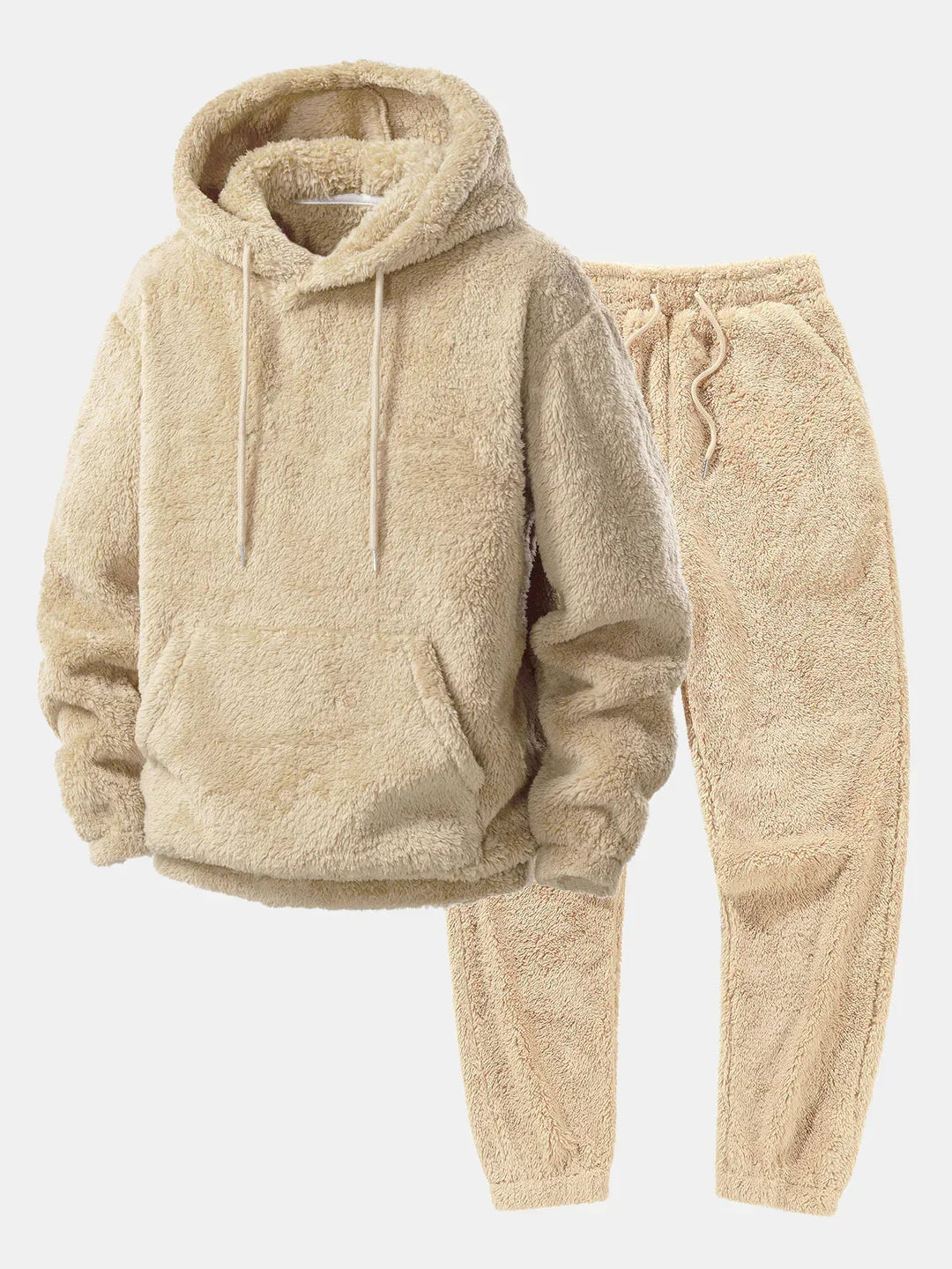 Iván | Conjunto deportivo de hombre de forro polar con capucha - Caqui