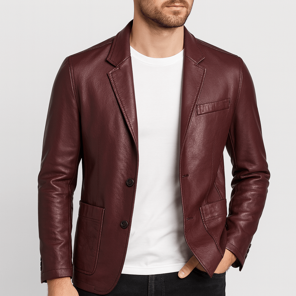 Izan | Chaqueta de cuero de hombre a medida - Burdeos