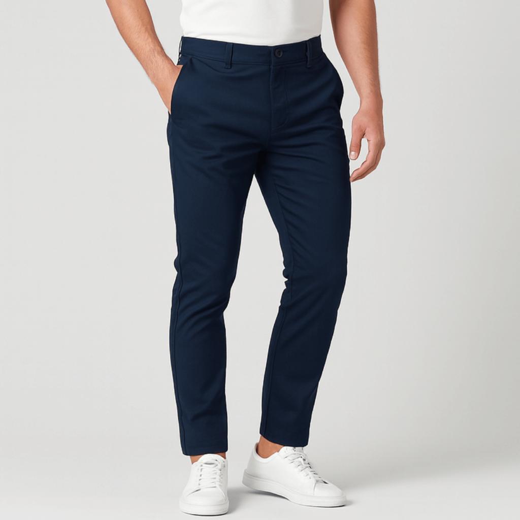 Julián | Pantalón chino elástico de hombre - Azul marino