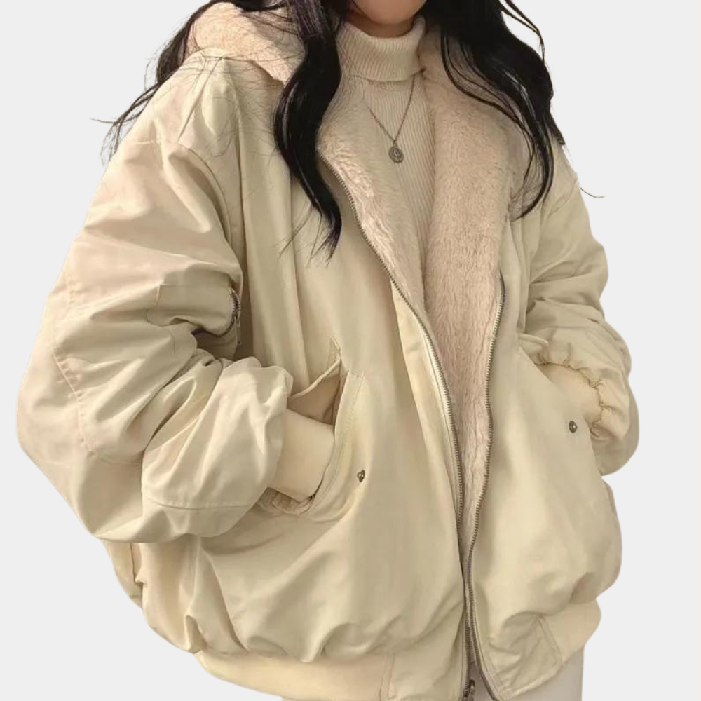 Leticia | Chaqueta de invierno acolchada con capucha - Blanco