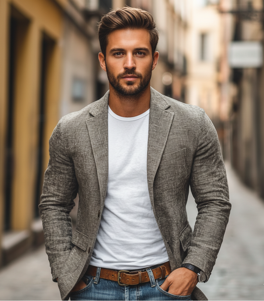 Lisandro | Americana de hombre de corte slim, gris - foto 5