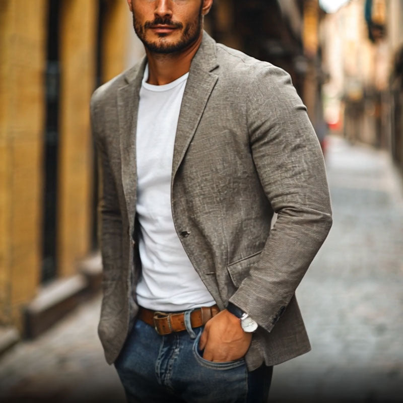 Lisandro | Americana de hombre de corte slim, gris - foto 6