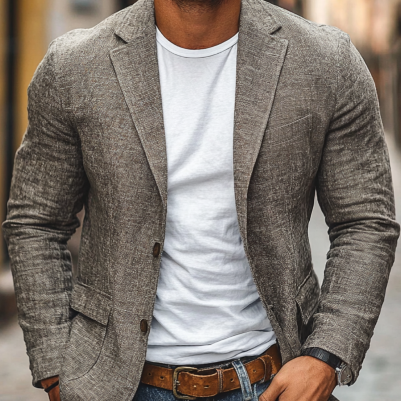 Lisandro | Americana de hombre de corte slim, gris - foto 7
