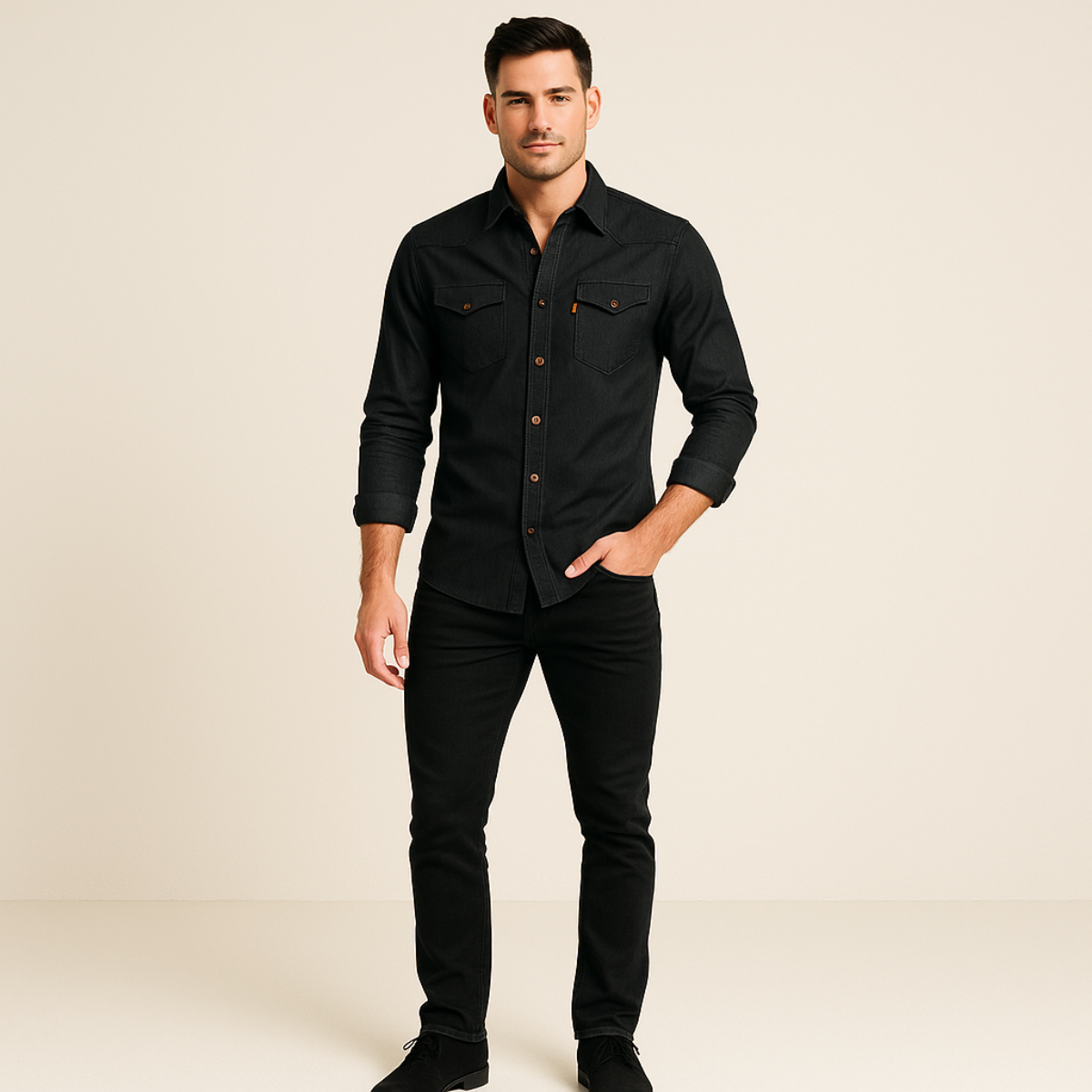 Lorenzo | Camisa vaquera de hombre elástica - foto 5