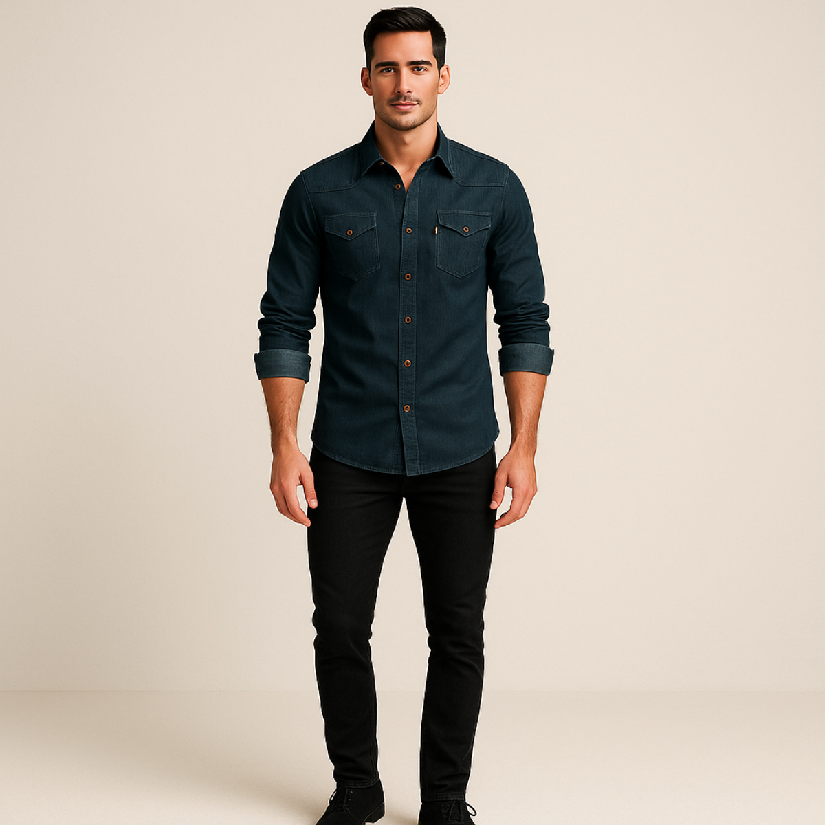 Lorenzo | Camisa vaquera de hombre elástica - foto 7