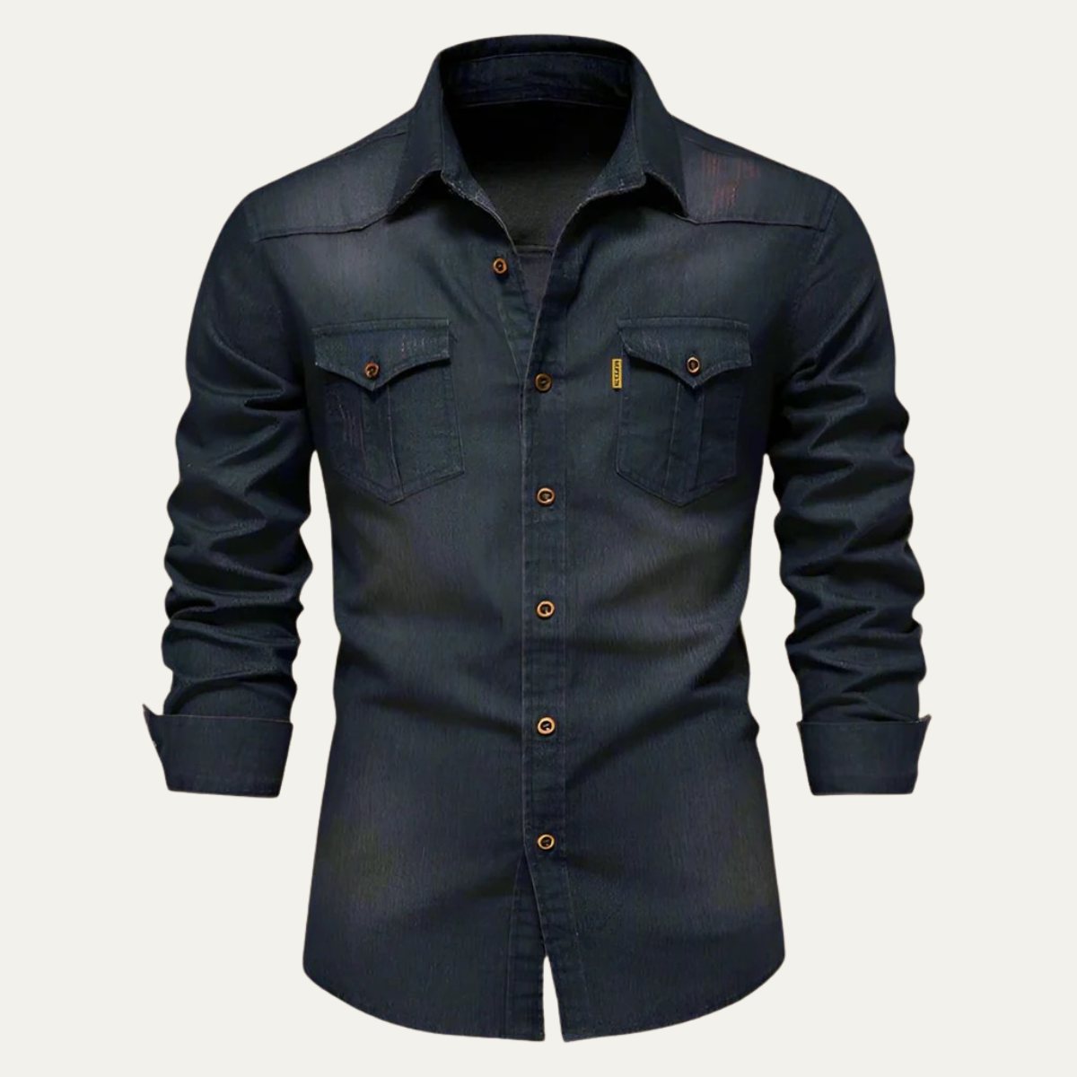 Lorenzo | Camisa vaquera de hombre elástica - Azul marino