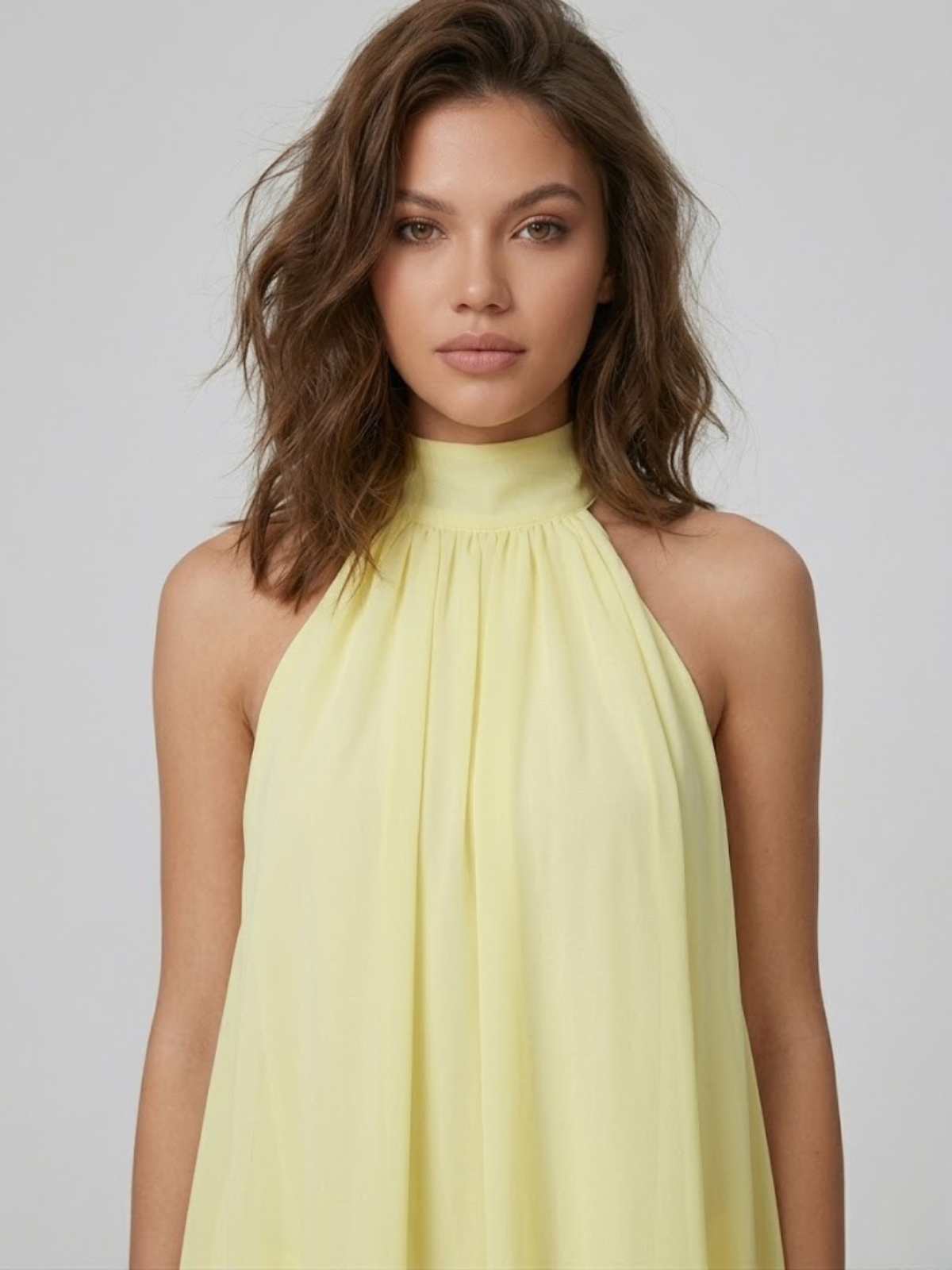 Lucía | Vestido corto de mujer con cuello halter y volantes - view 12