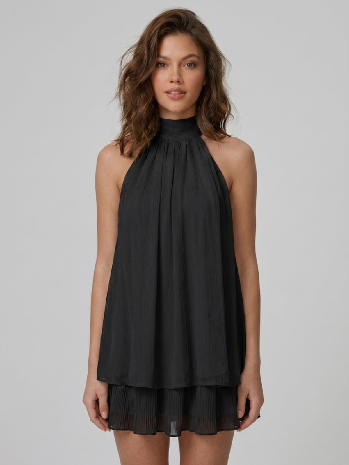 Lucía | Vestido corto de mujer con cuello halter y volantes - view 20