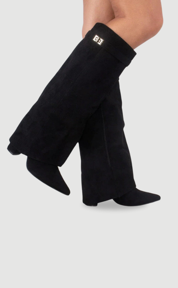 Manuela | Botas altas de ante con tacón - Ante negro