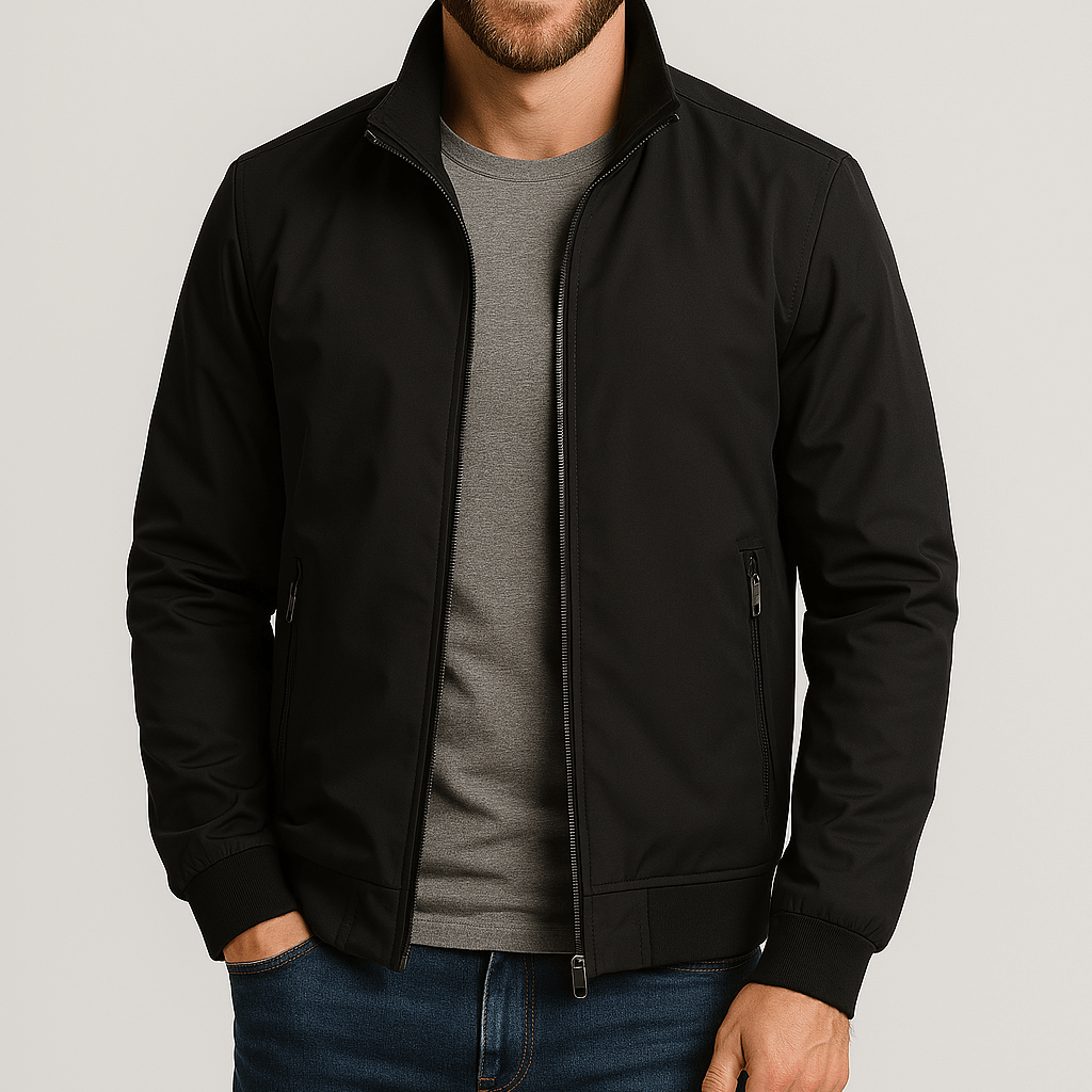 Marc | Cortavientos de hombre con cuello alto - Negro