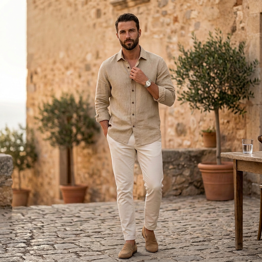 Marcos | Camisa de lino de hombre de corte holgado - view 10