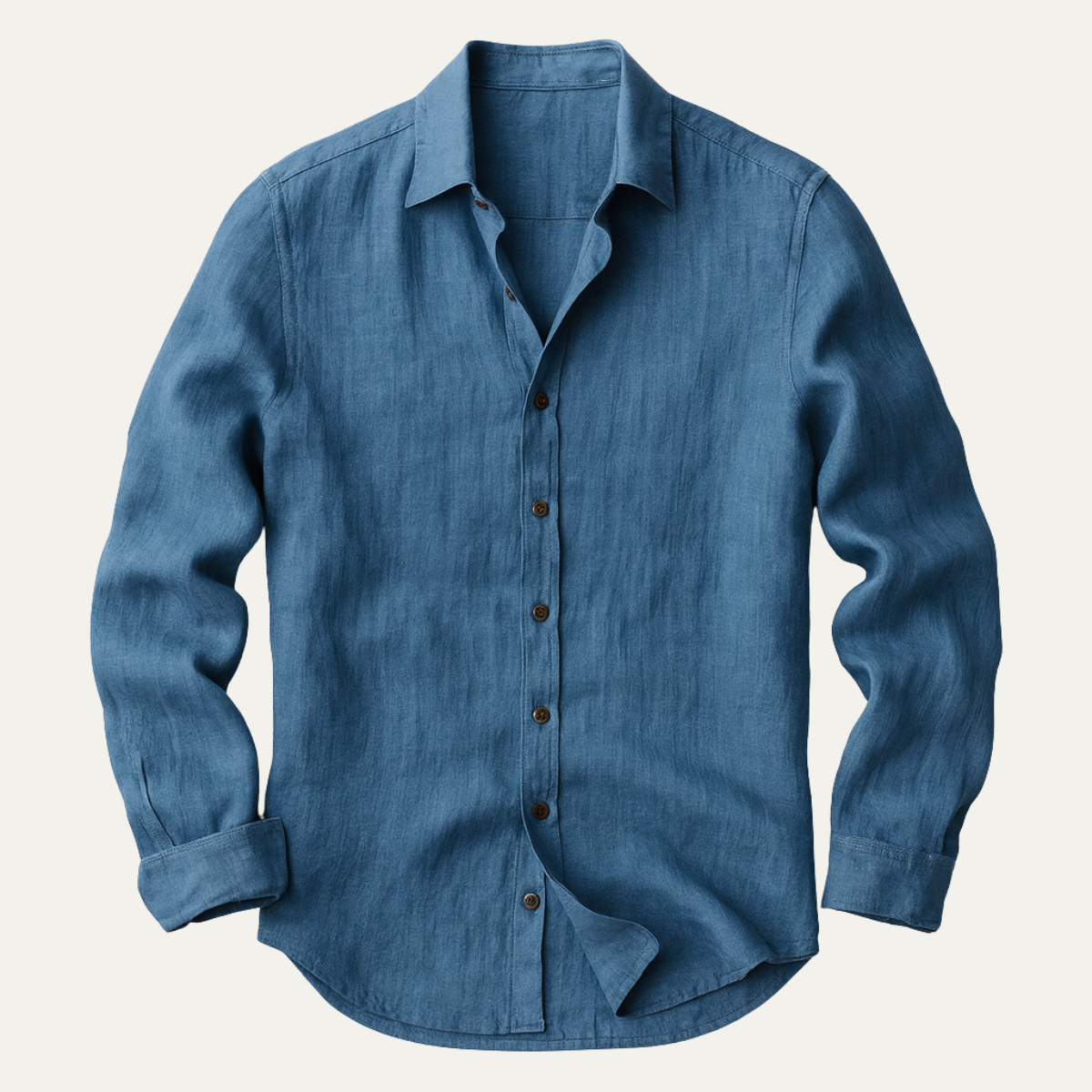 Marcos | Camisa de lino de hombre de corte holgado - Azul