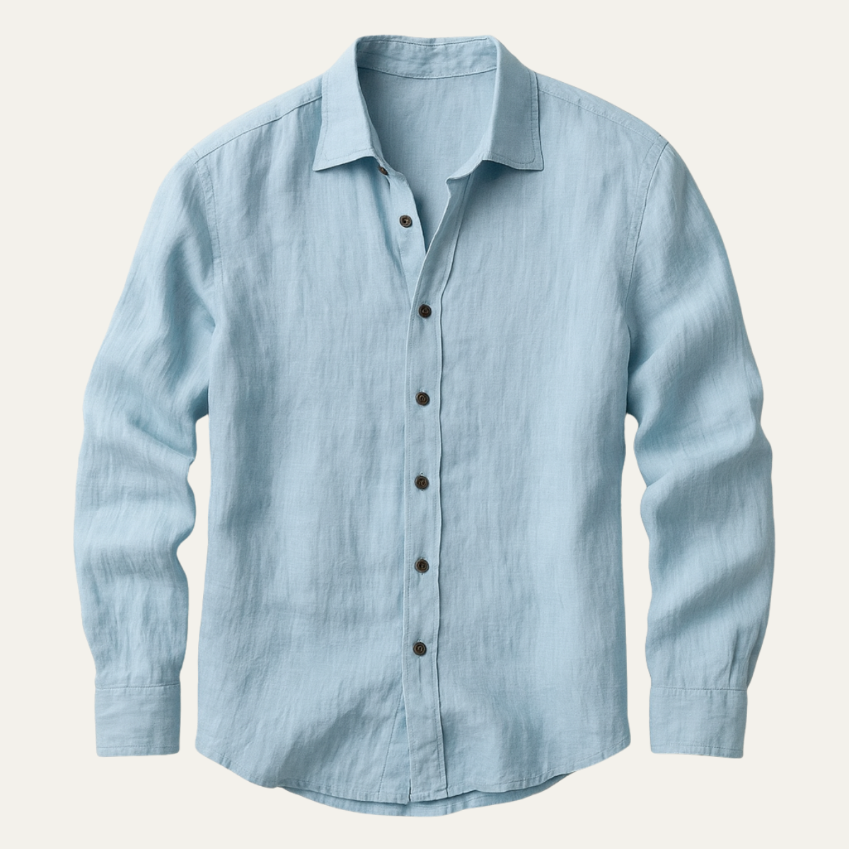 Marcos | Camisa de lino de hombre de corte holgado - Azul claro